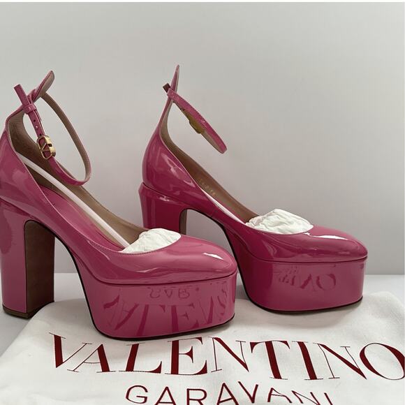 Valentino Tan-Go Barbie Pink Platform Pumps size IT 38 Patent Leather - Picture 5 of 13